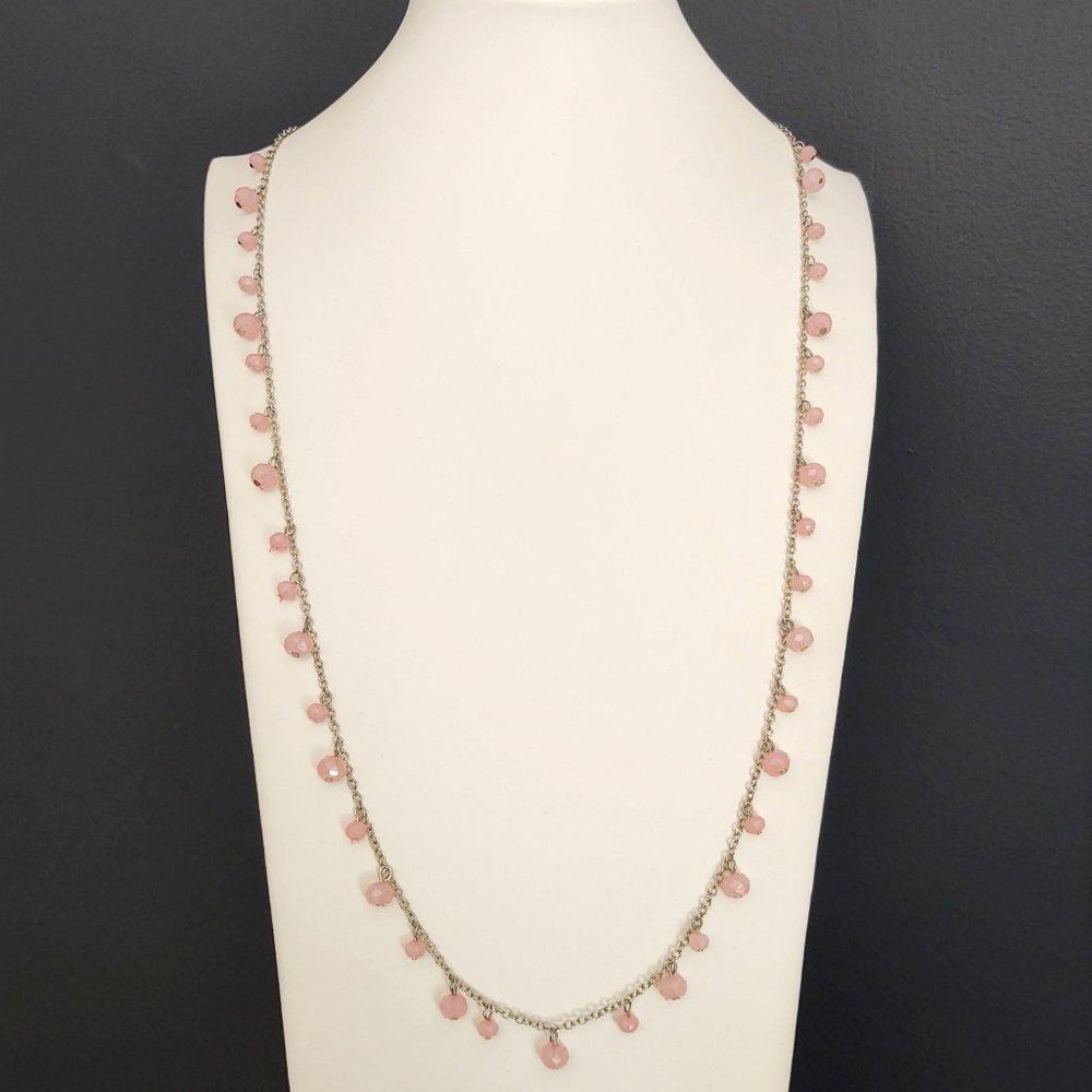 Charming Charlie long pink beaded necklace